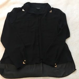 Topshop Sheer Black Blouse